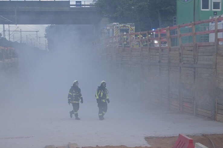 Brand auf RTW-Baustelle: Abschlussübung vor der Sommerpause