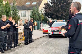 Mit dem Löschzug zu Hause abgeholt...